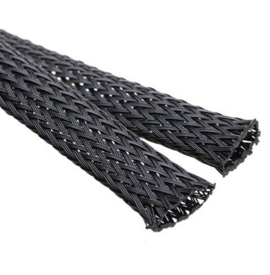 Buen precio Environment friendly PET high flame-retardant expandable braided sleeving 25inch suitable for automotive wire harnesses and anti-chew home and office wire management en línea