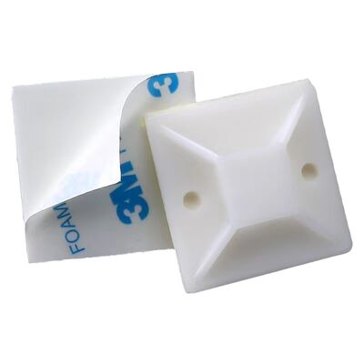 Buen precio Soportes de brida autoadhesivos Ashan 25*25mm de Nylon PA66 para gestión de cables y clips de cable en línea