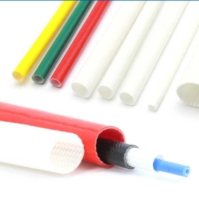 Buen precio manga trenzada, manga revestida de la fibra de vidrio del silicón de 3m m de la fibra de vidrio del silicón blanco en línea